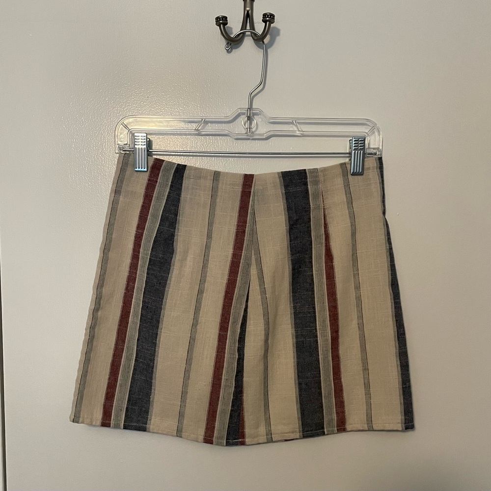 Red, blue & white striped skirt